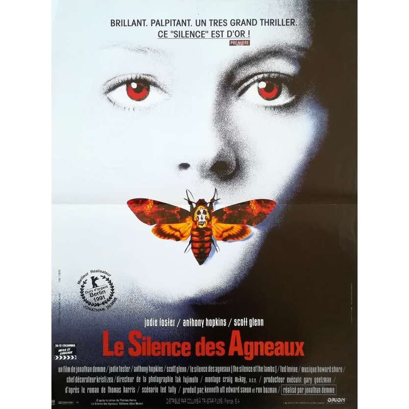 LE SILENCE DES AGNEAUX Affiche de film  - 40x60 cm. - 1991 - Anthony Hopkins, Jonathan Demme
