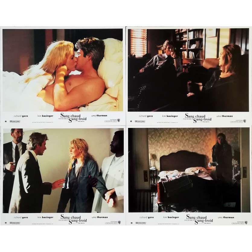 SANG CHAUD POUR MEURTRE DE SANG FROID Photos de film x4 - 21x30 cm. - 1992 - Uma Thurman, Richard Gere