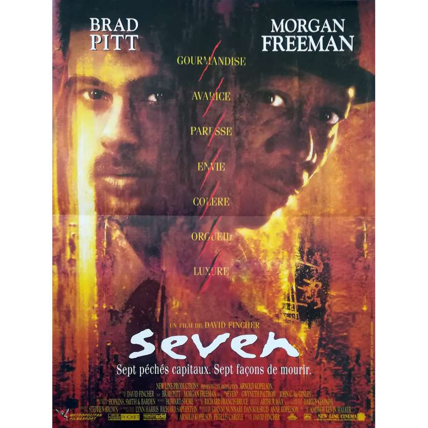 SEVEN Affiche de film - 40x60 cm. - 1995 - Brad Pitt, David Fincher