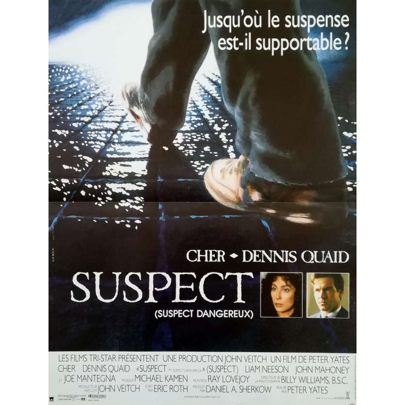 SUSPECT Original Movie Poster - 15x21 in. - 1987 - Peter Yates, Dennis Quaid