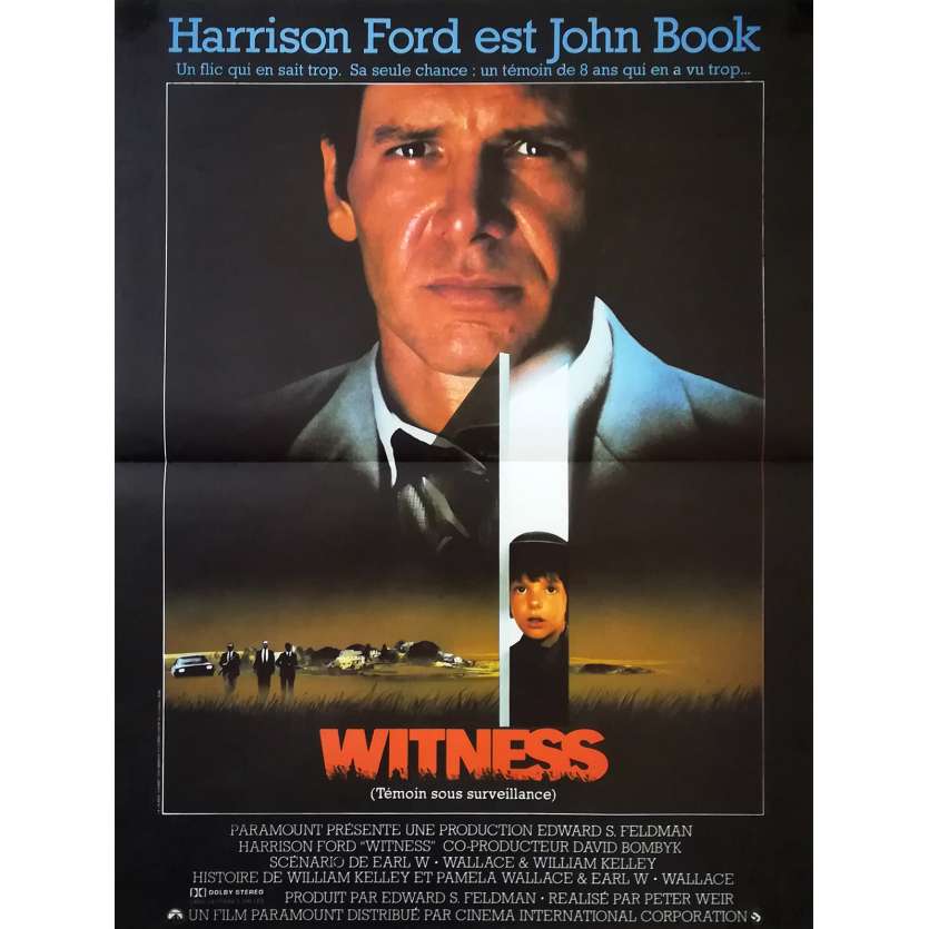 WITNESS Affiche de film - 40x60 cm. - 1985 - Harrison Ford, Peter Weir