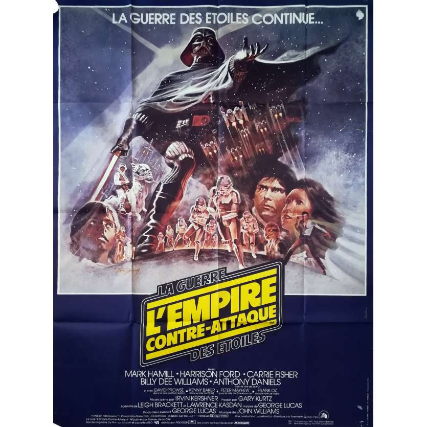 STAR WARS - L'EMPIRE CONTRE ATTAQUE Affiche de film  - 120x160 cm. - 1980 - Harrison Ford, George Lucas