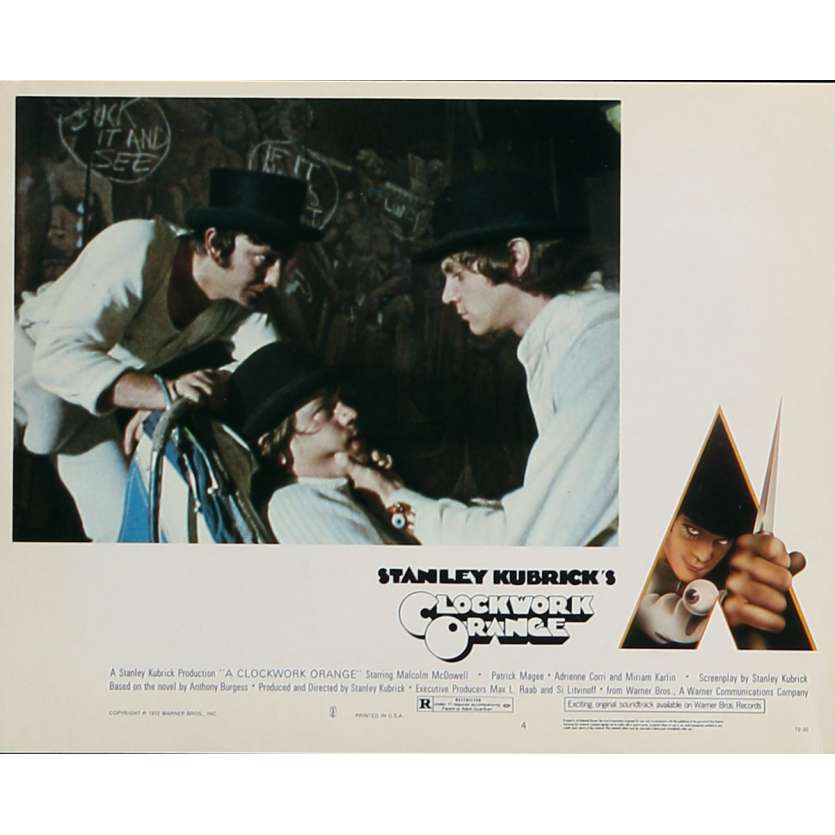 CLOCKWORK ORANGE Original Lobby Card N03 - 8x10 in. - 1971 - Stanley Kubrick, Malcom McDowell