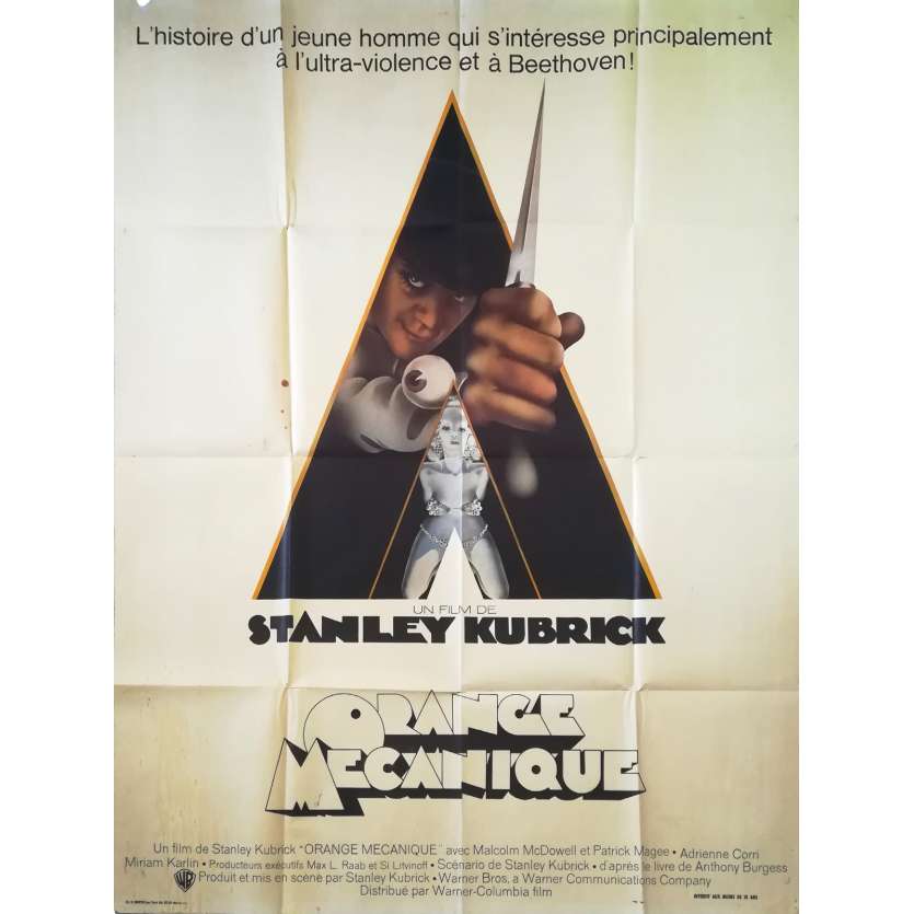 CLOCKWORK ORANGE Original Movie Poster 1st Release - 47x63 in. - 1971 - Stanley Kubrick, Malcom McDowell
