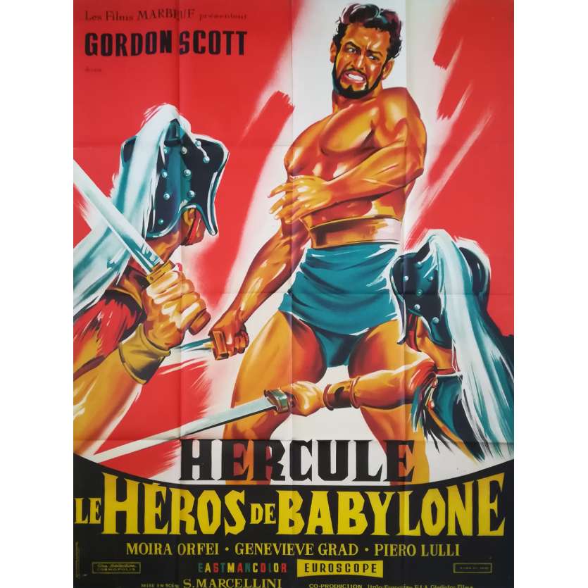 HERCULE LE HEROS DE BABYLONE Affiche de film Litho - 120x160 cm. - 1963 - Gordon Scott, Siro Marcellini