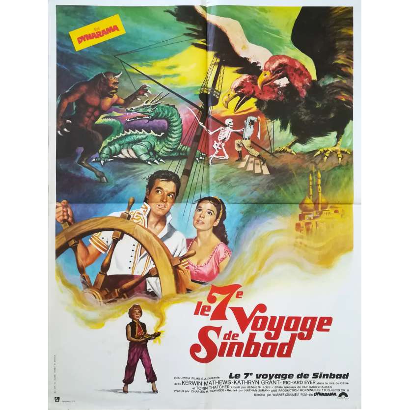 LE 7E VOYAGE DE SINBAD Affiche de film  - 60x80 cm. - 1975 - Kervin Mathews, Ray Harryhausen