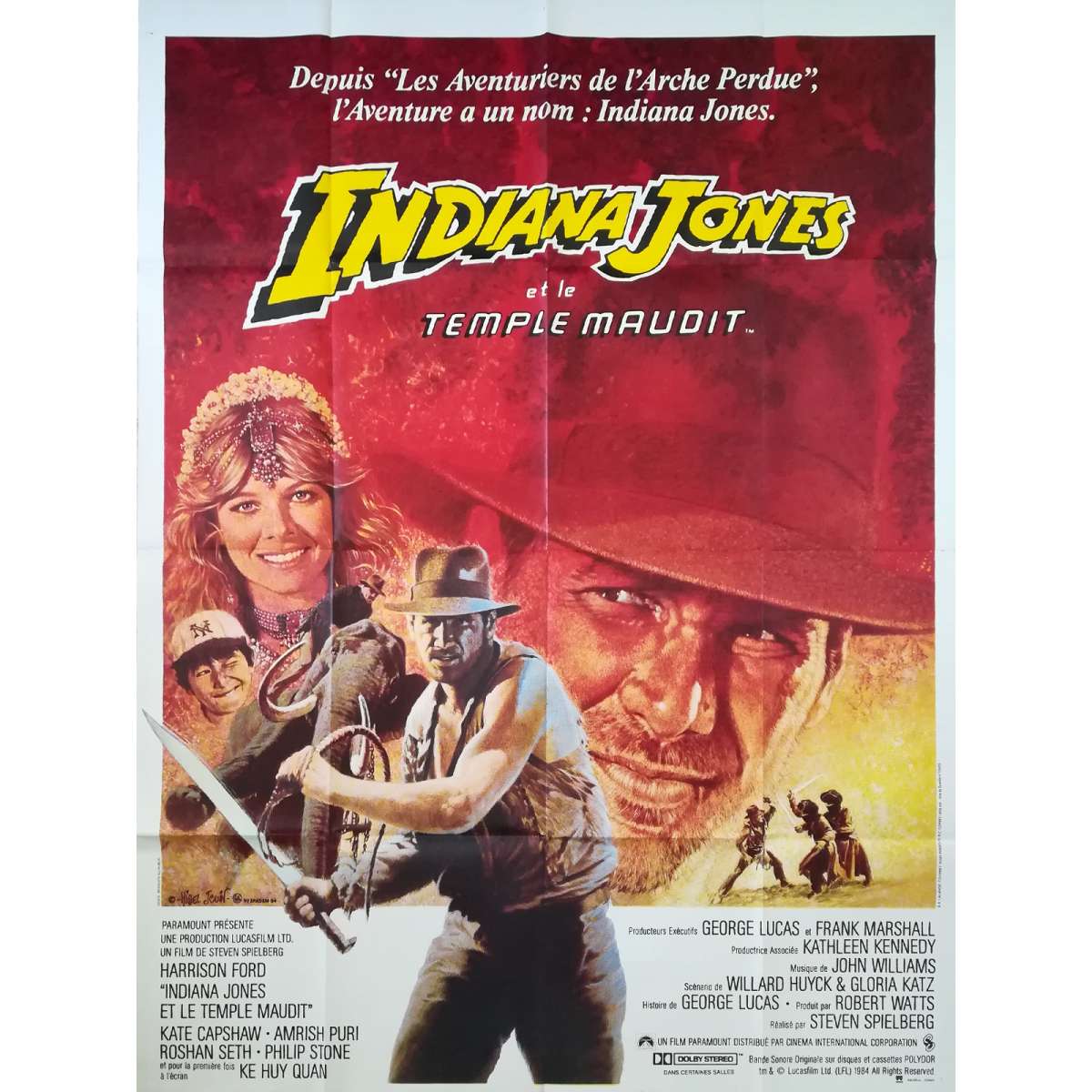 Indiana Jones Et Le Temple Maudit Affiche de INDIANA JONES ET LE TEMPLE MAUDIT / INDIANA JONES AND THE