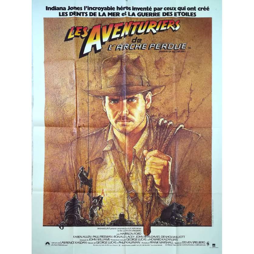 RAIDERS OF THE LOST ARK Original Movie Poster  - 47x63 in. - 1981 - Steven Spielberg, Harrison Ford