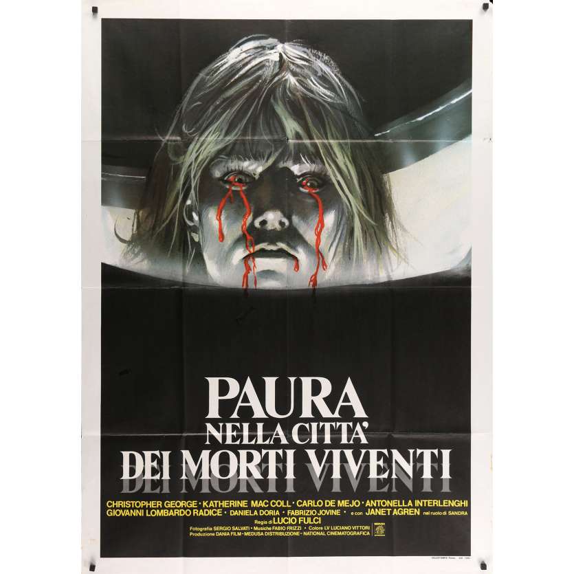THE CITY OF THE LIVING DEAD Original Movie Poster  - 39x55 in. - 1980 - Lucio Fulci, Catriona MacColl