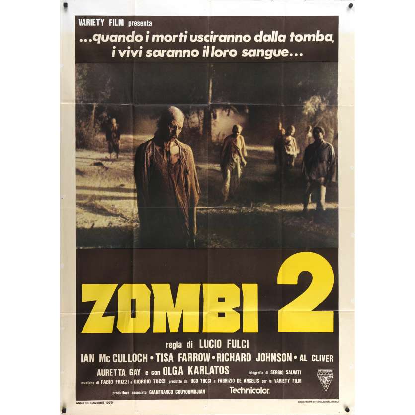 L'ENFER DES ZOMBIES Affiche de film - 100x140 cm. - 1979 - Tisa Farrow, Lucio Fulci