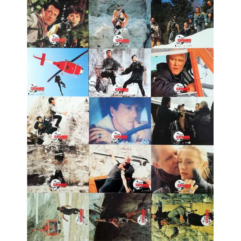 CLIFFHANGER Original Lobby Cards x15 - 9x12 in. - 1993 - Renny Harlin, Sylvester Stallone