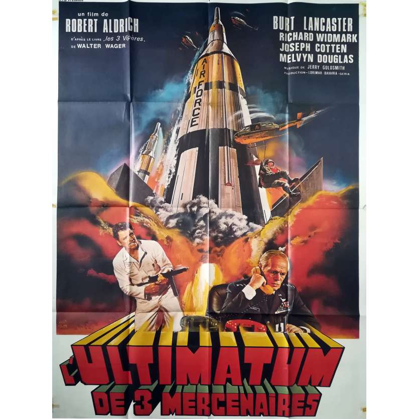 L'ULTIMATUM DES TROIS MERCENAIRES Affiche de film  - 120x160 cm. - 1977 - Burt Lancaster, Robert Aldrich