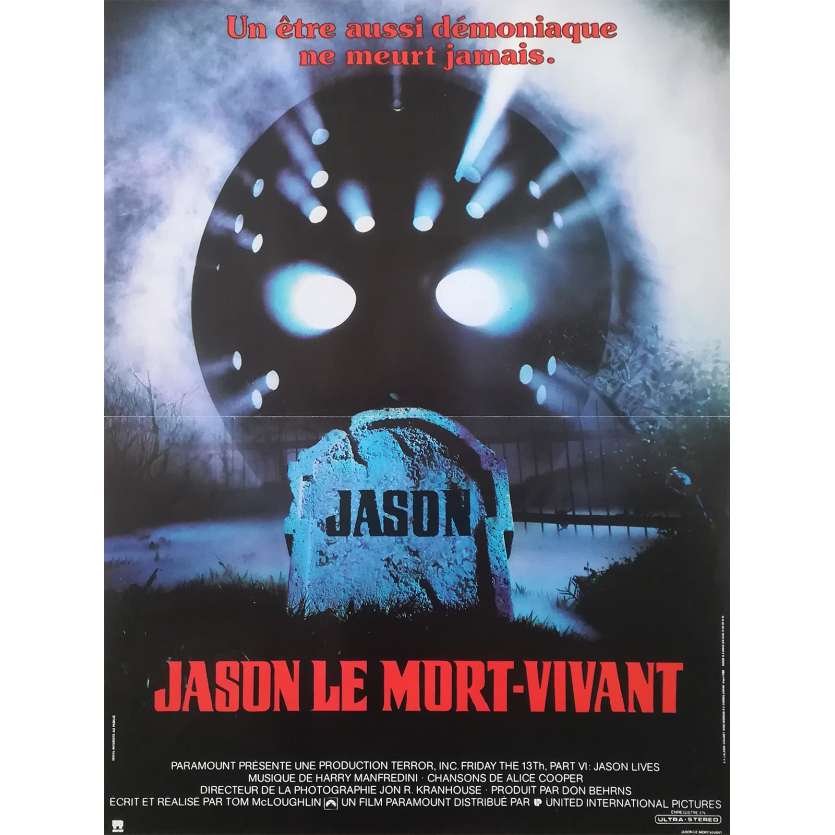 VENDREDI 13 - JASON LE MORT VIVANT Affiche de film - 40x60 cm. - 1986 - Thom Mathews, Tom McLoughlin
