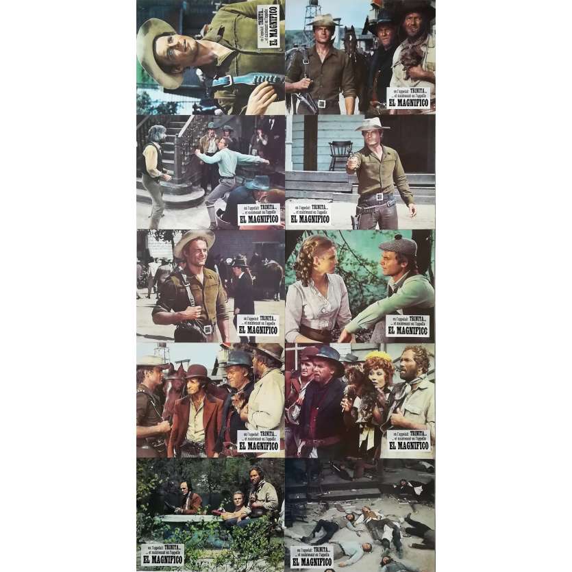 MAN OF THE EAST Original Lobby Cards x10 - 9x12 in. - 1972 - Enzo Barboni, Terence Hill