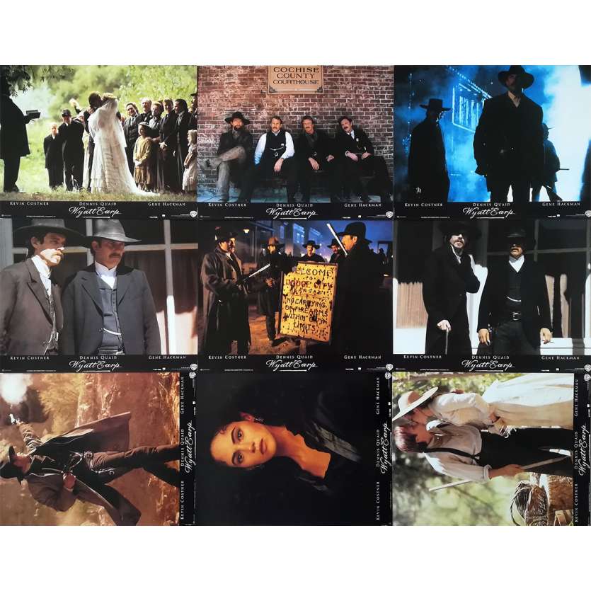 WYATT EARP Photos de film x9 - 21x30 cm. - 1994 - Kevin Costner, Lawrence Kasdan