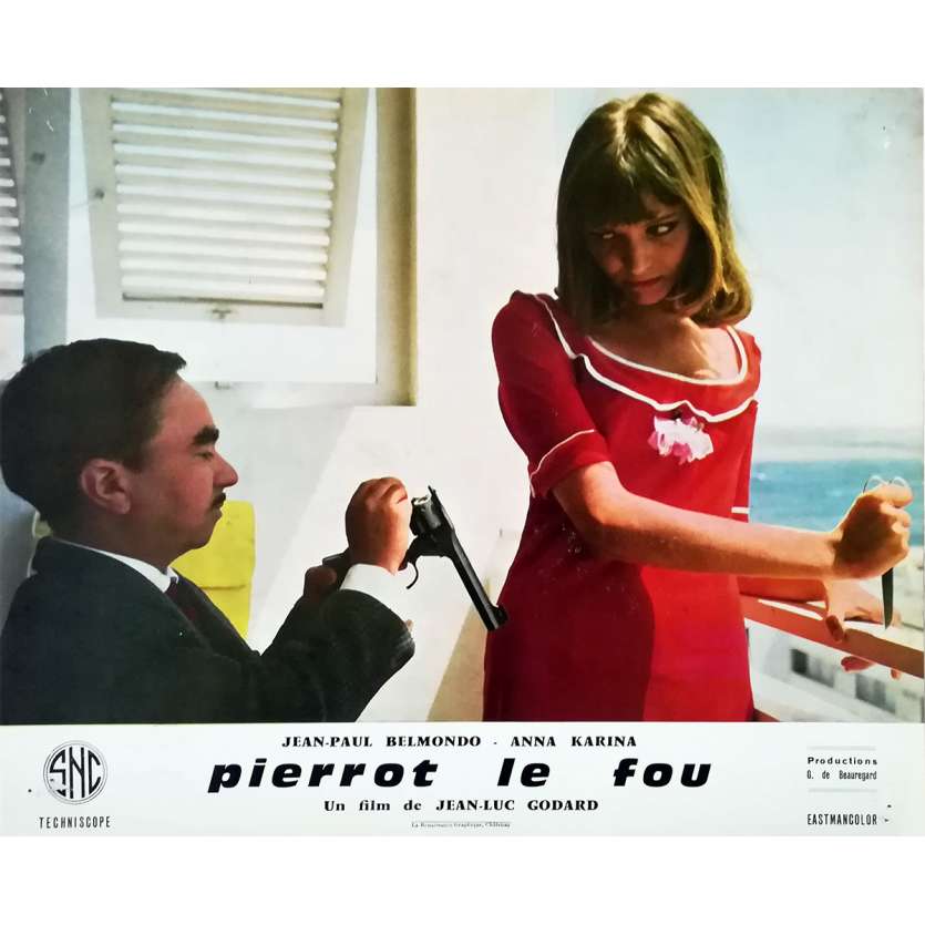 PIERROT LE FOU Lobby Card 9,5x12 in. - N04 1965 - Jean-Luc Godard, Jean-Paul Belmondo