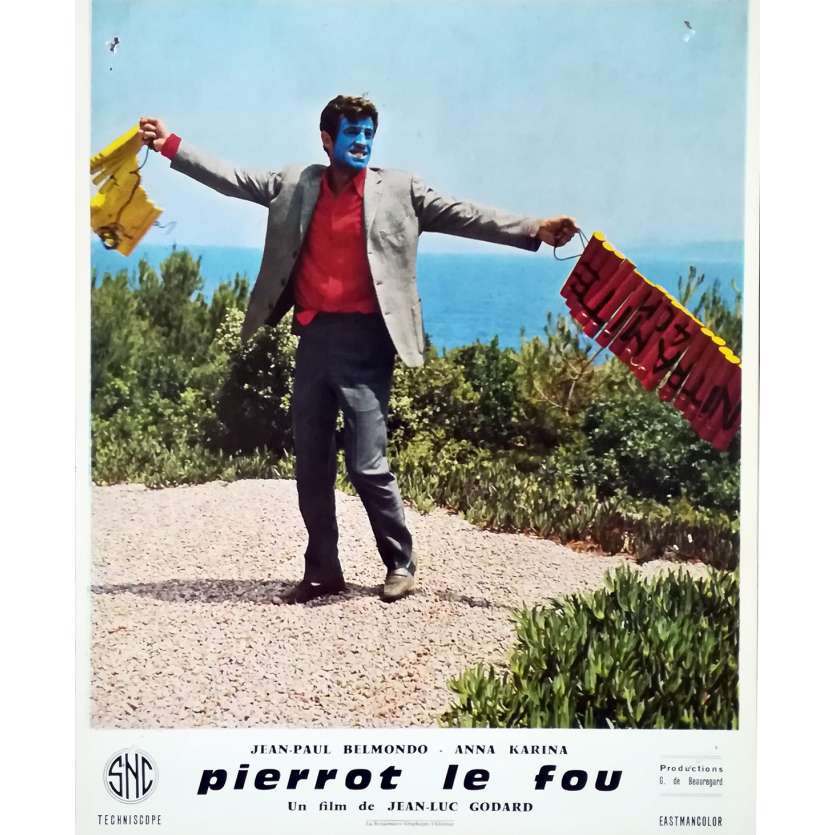 PIERROT LE FOU Lobby Card 9,5x12 in.  - N11 1965 - Jean-Luc Godard, Jean-Paul Belmondo