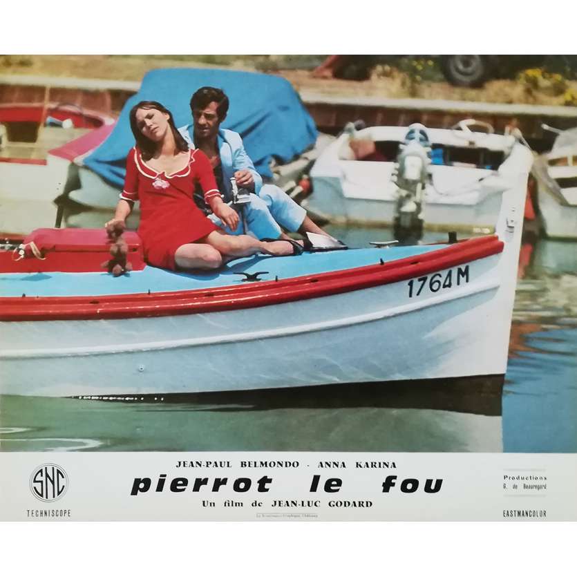 PIERROT LE FOU Original Lobby Card N15 - 10x12 in. - 1965 - Jean-Luc Godard, Jean-Paul Belmondo