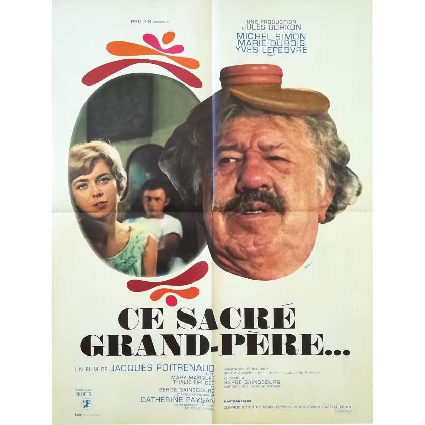 CE SACRE GRAND PERE Affiche de film - 60x80 cm. - 1968 - Michel Simon, Jacques Poitrenaud