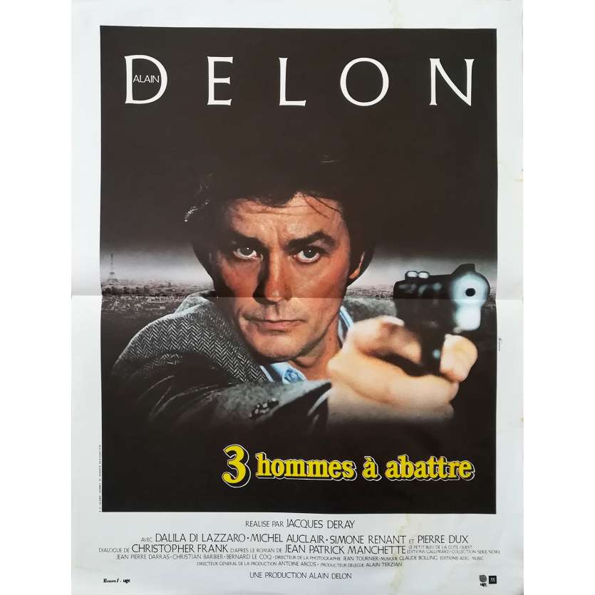 THREE MEN TO KILL Original Movie Poster - 15x21 in. - 1980 - Jacques Deray, Alain Delon