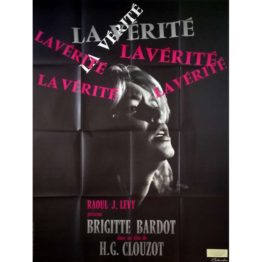 LA VERITE Affiche de film - 120x160 cm. - R1960 - Brigitte Bardot, Henri-Georges Clouzot