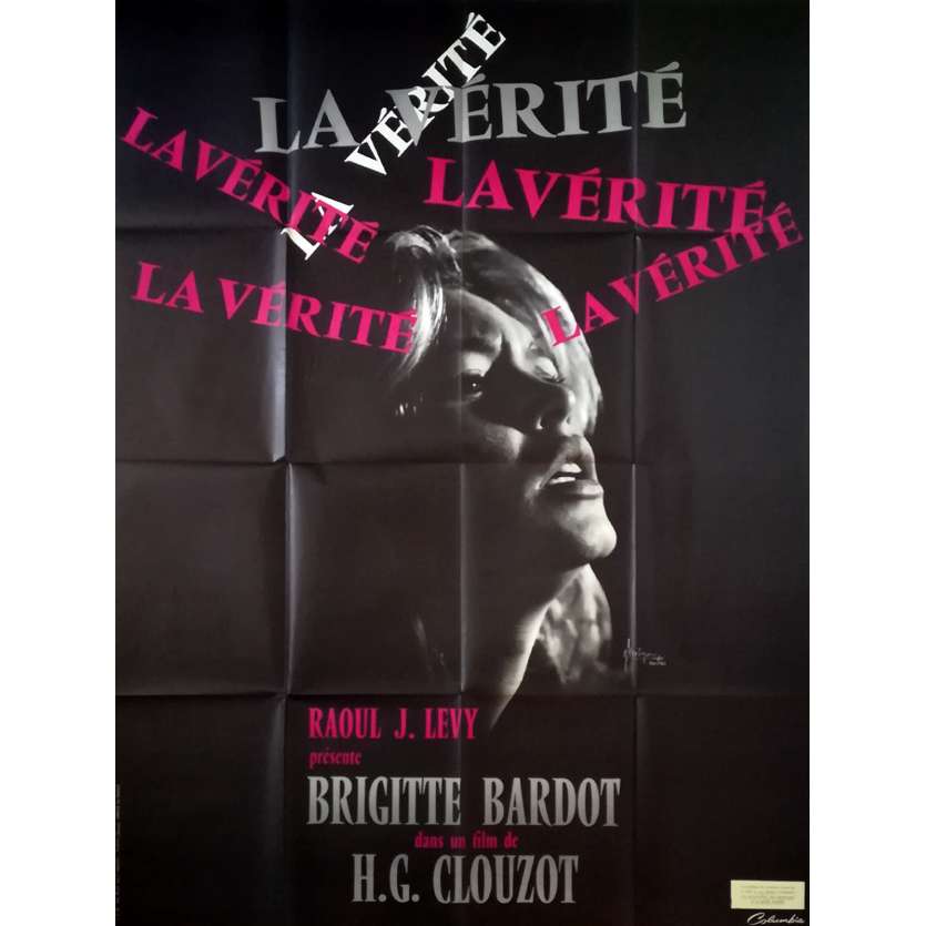 LA VERITE Original Movie Poster - 47x63 in. - R1960 - Henri-Georges Clouzot, Brigitte Bardot
