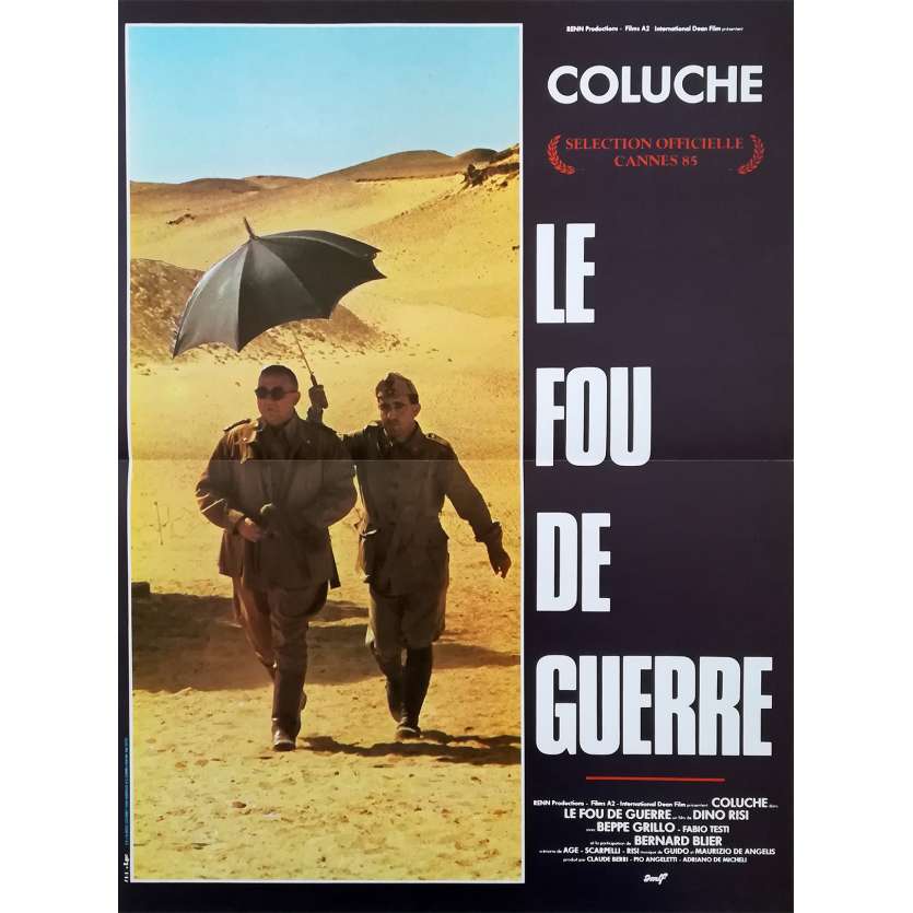 MADMAN AT WAR Original Movie Poster  - 15x21 in. - 1985 - Dino Risi, Coluche
