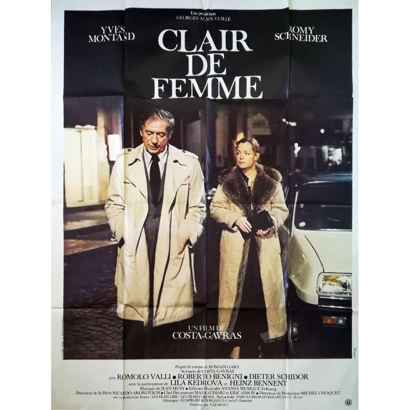 CLAIR DE FEMME Affiche de film - 120x160 cm. - 1979 - Romy Schneider, Costa Gavras