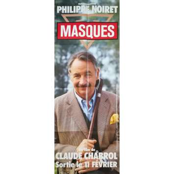 MASKS Original Movie Poster - 23x63 in. - 1987 - Claude Chabrol, Philippe Noiret