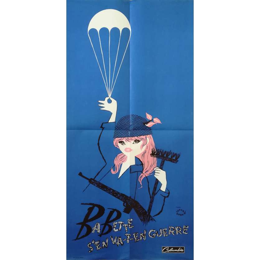 BABETTE GOES TO WAR Original Movie Poster - 15x32 in. - 1959 - Christian Jaque, Brigitte Bardot