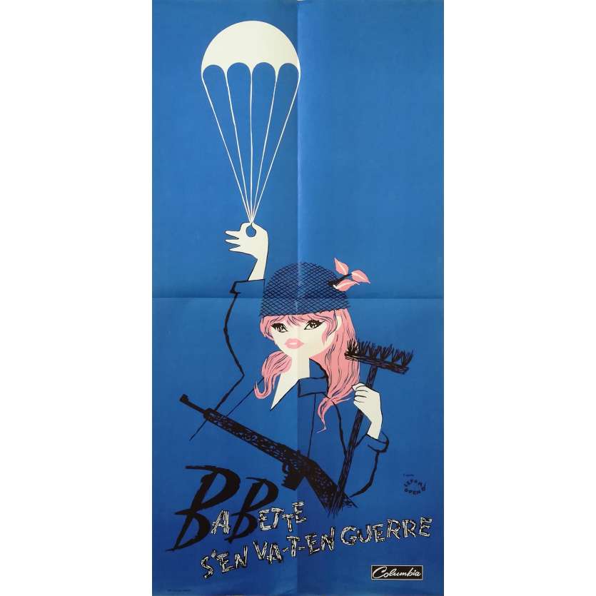 BABETH S'EN VA-T-EN GUERRE Affiche de film  - 40x80 cm. - 1959 - Brigitte Bardot, Christian Jaque