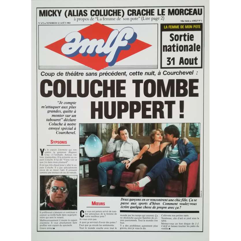 MY BEST FRIEND'S GIRL Original Pressbook 4p - 10x12 in. - 1983 - Bertrand Blier, Coluche, Isabelle Huppert
