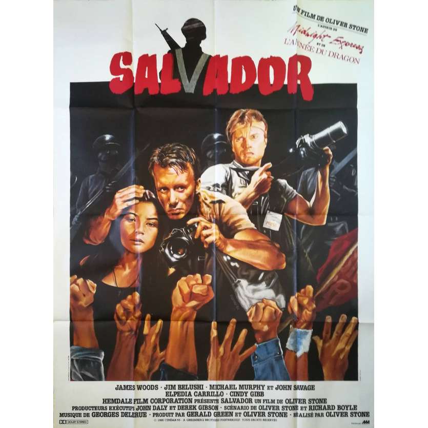 SALVADOR Affiche de film 120x160 cm - 1986 - James Woods, Oliver Stone