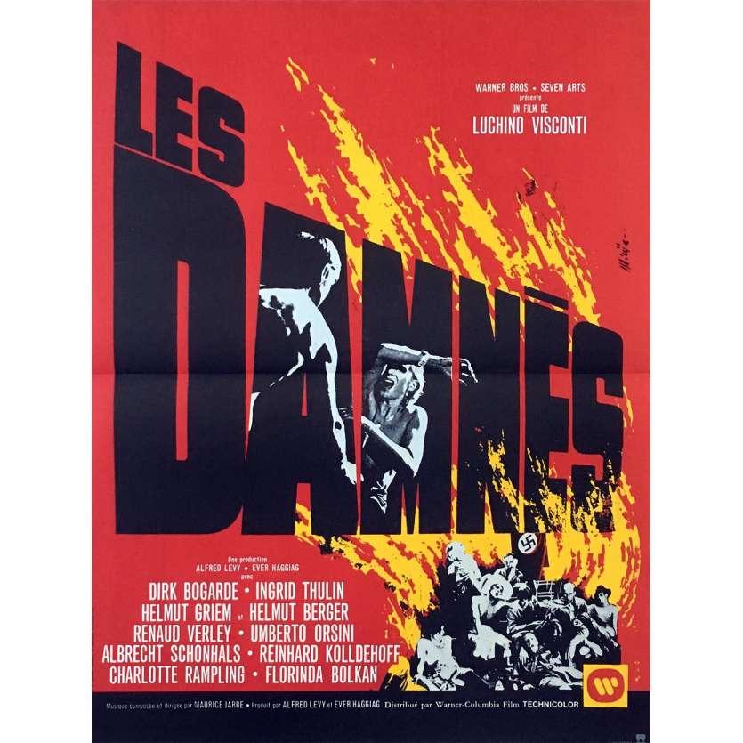 LES DAMNES Affiche de film  40x60 - 1969 - Dirk Bogarde, Luchino Visconti