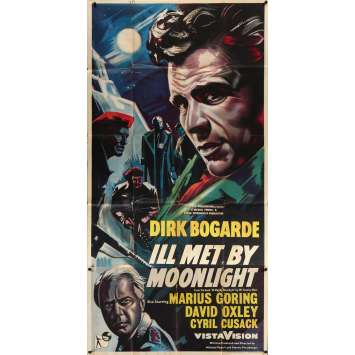 ILL MET BY MOONLIGHT - NIGHT AMBUSH Original Movie Poster - 40x78 in. - 1957 - Powell & Pressburger, Dirk Bogarde