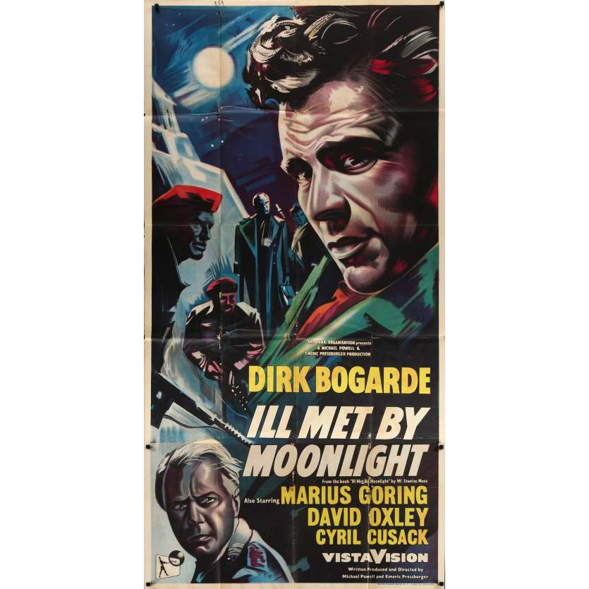 ILL MET BY MOONLIGHT - NIGHT AMBUSH Original Movie Poster - 40x78 in. - 1957 - Powell & Pressburger, Dirk Bogarde