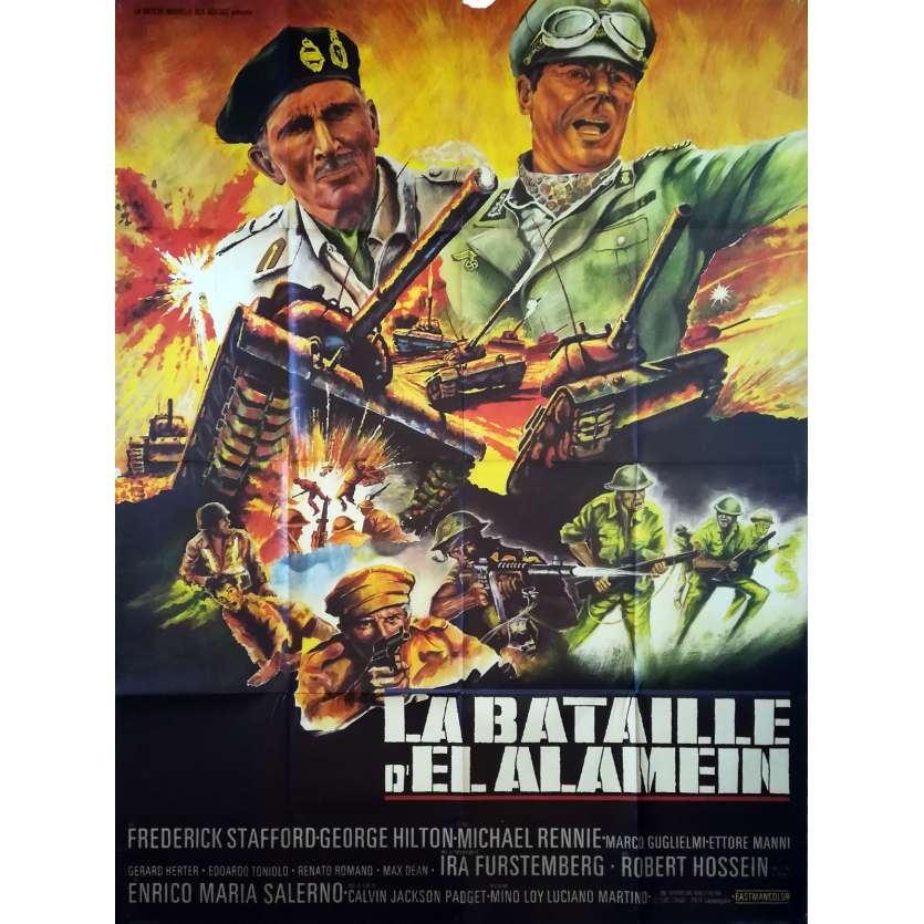 LA BATAILLE D'EL ALAMEIN Affiche de film - 120x160 cm. - 1969 - George Hilton, Giorgio Ferroni