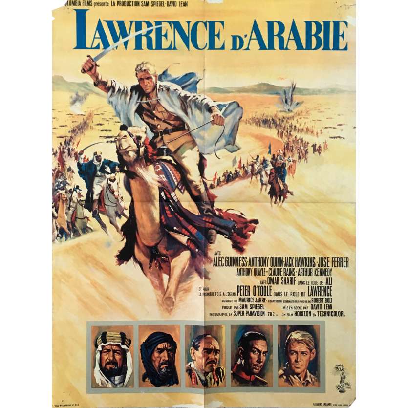 LAWRENCE D'ARABIE Affiche de film - 60x80 cm. - 1962 - Peter O'Toole, David Lean