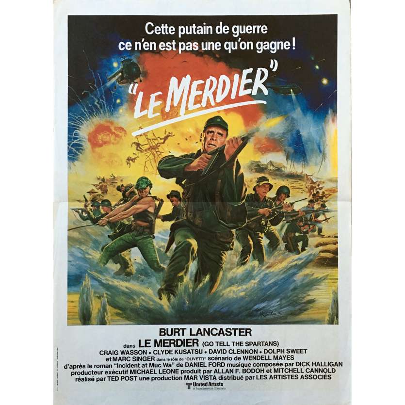 GO TELL THE SPARTANS Original Movie Poster  - 15x21 in. - 1978 - Ted Post, Burt Lancaster