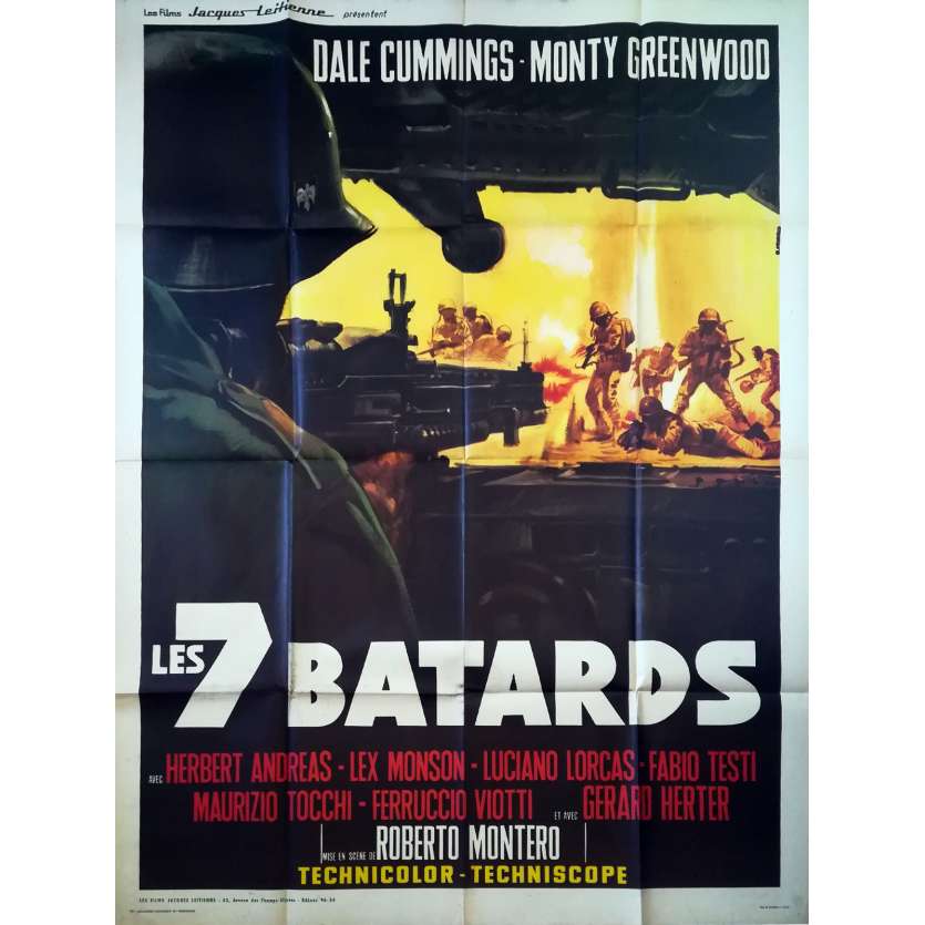 THE BATTLE OF THE DAMNED Original Movie Poster  - 47x63 in. - 1969 - Roberto Bianchi Montero, Dale Cummings