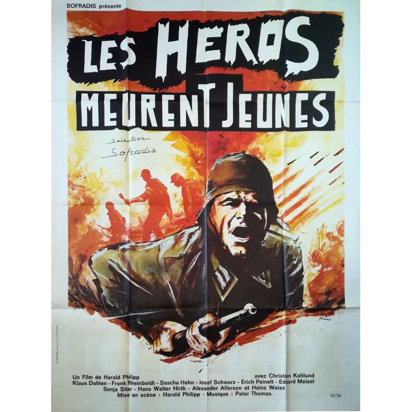 LES HEROS MEURENT JEUNENT Affiche de film  - 120x160 cm. - 1975 - Alexander Allerson, Harald Philipp