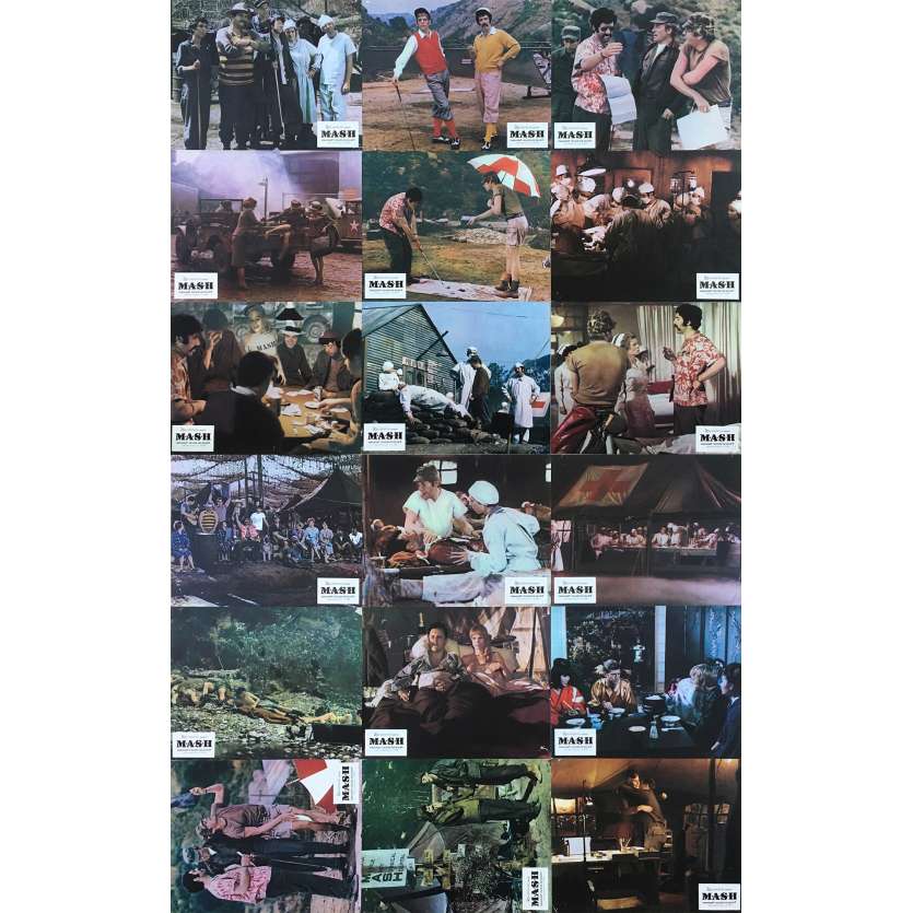 MASH Original Lobby Cards x18 - 9x12 in. - 1972 - Robert Altman, Donald Sutherland