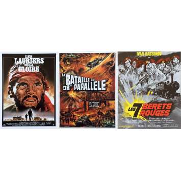 LOT DE 3 SYNOPSIS DE FILMS DE GUERRE - 21x30 cm. - 1969 - lauriers de la gloire LOT DE 3 SYNOPSIS DE FILMS DE GUERRE - 21x30 cm. - 1969 - lauriers de la gloire