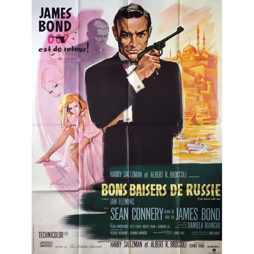 BONS BAISERS DE RUSSIE Affiche de film - 120x160 cm. - R1980 - Sean Connery, Terence Young