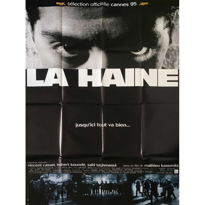 LA HAINE Affiche de film Mod C - 120x160 cm. - 1995 - Vincent Cassel, Mathieu Kassovitz