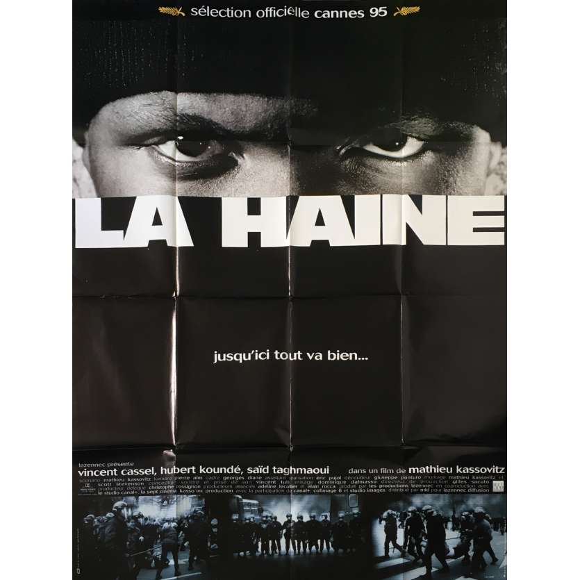 LA HAINE Affiche de film Mod B - 120x160 cm. - 1995 - Vincent Cassel, Mathieu Kassovitz