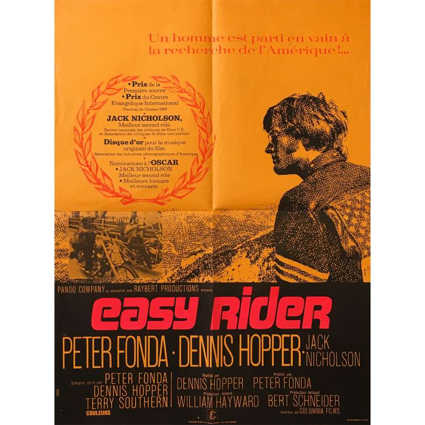 EASY RIDER Affiche de film  - 60x80 cm. - 1969 - Peter Fonda, Dennis Hopper