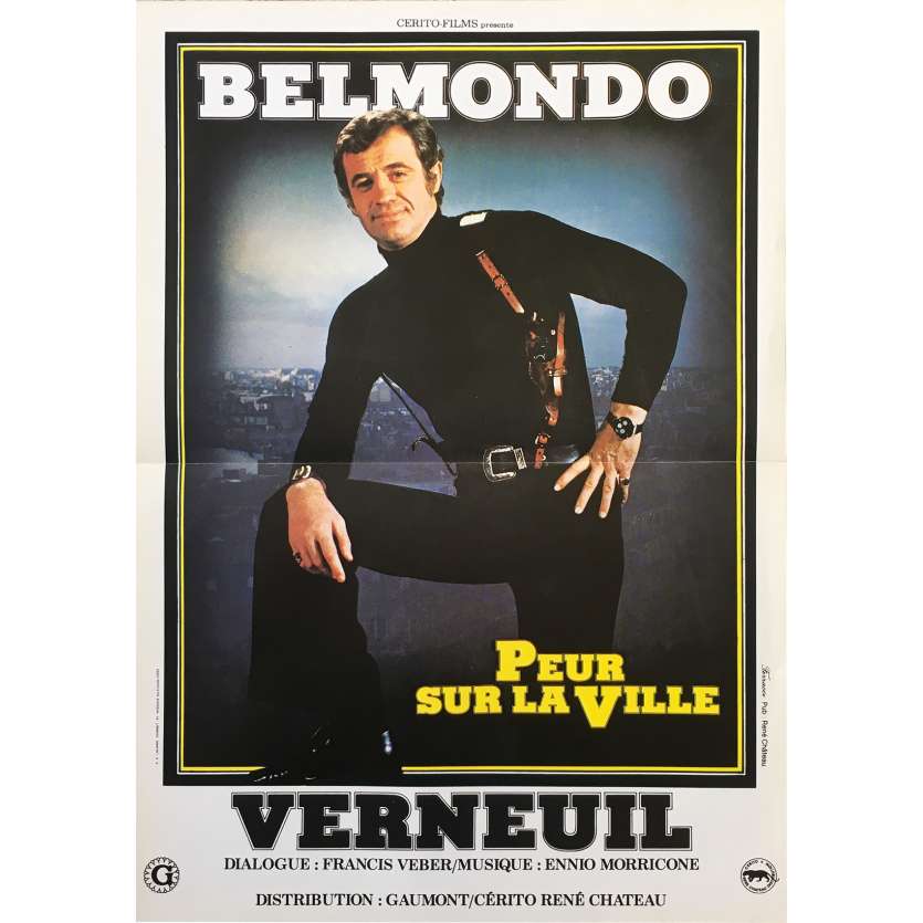 PEUR SUR LA VILLE Affiche de film - 40x60 cm. - 1975 - Jean-Paul Belmondo, Henri Verneuil