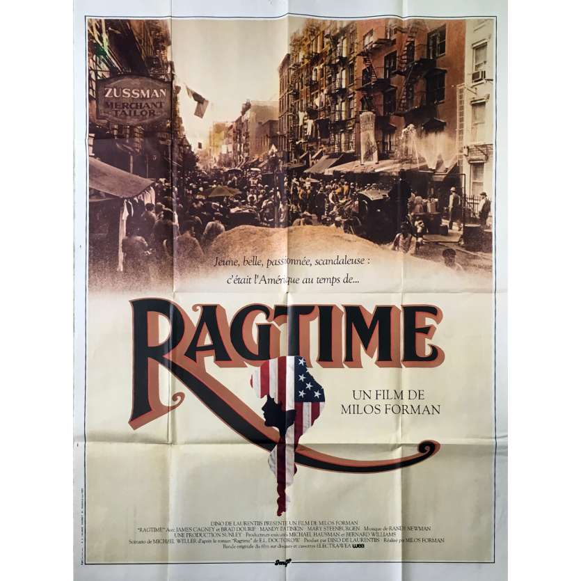 RAGTIME Original Movie Poster - 47x63 in. - 1981 - Milos Forman, James Cagney