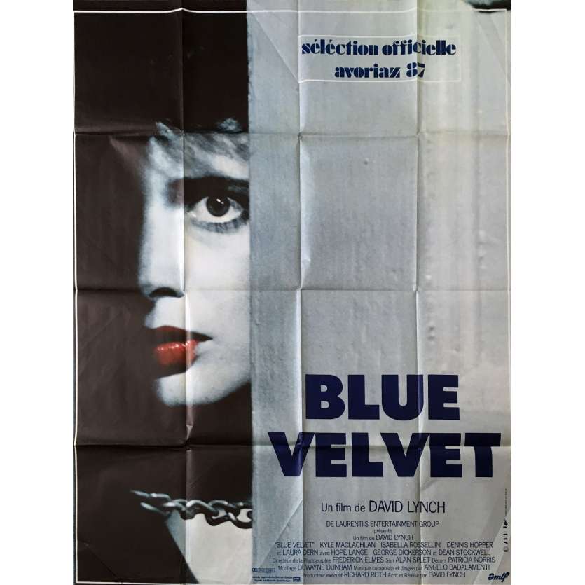 BLUE VELVET Original Movie Poster  - 47x63 in. - 1986 - David Lynch, Isabella Rosselini